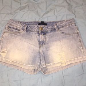 Forever 21 light blue ripped jean shorts
